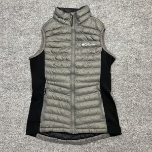 Columbia Vest Womens Extra Small Gray Quilted Full Zip Insulated Outdoors Hiking